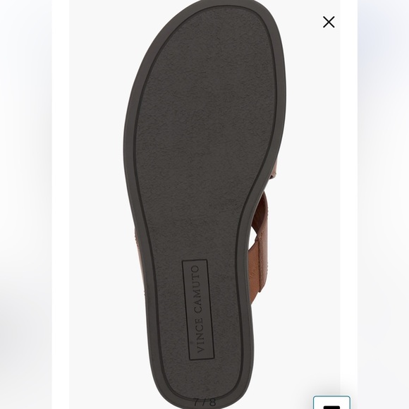 Vince Camuto Men’s COGNAC Waely Criss Cross Leather Upper Slide Sandal NEW NIB - Picture 12 of 16